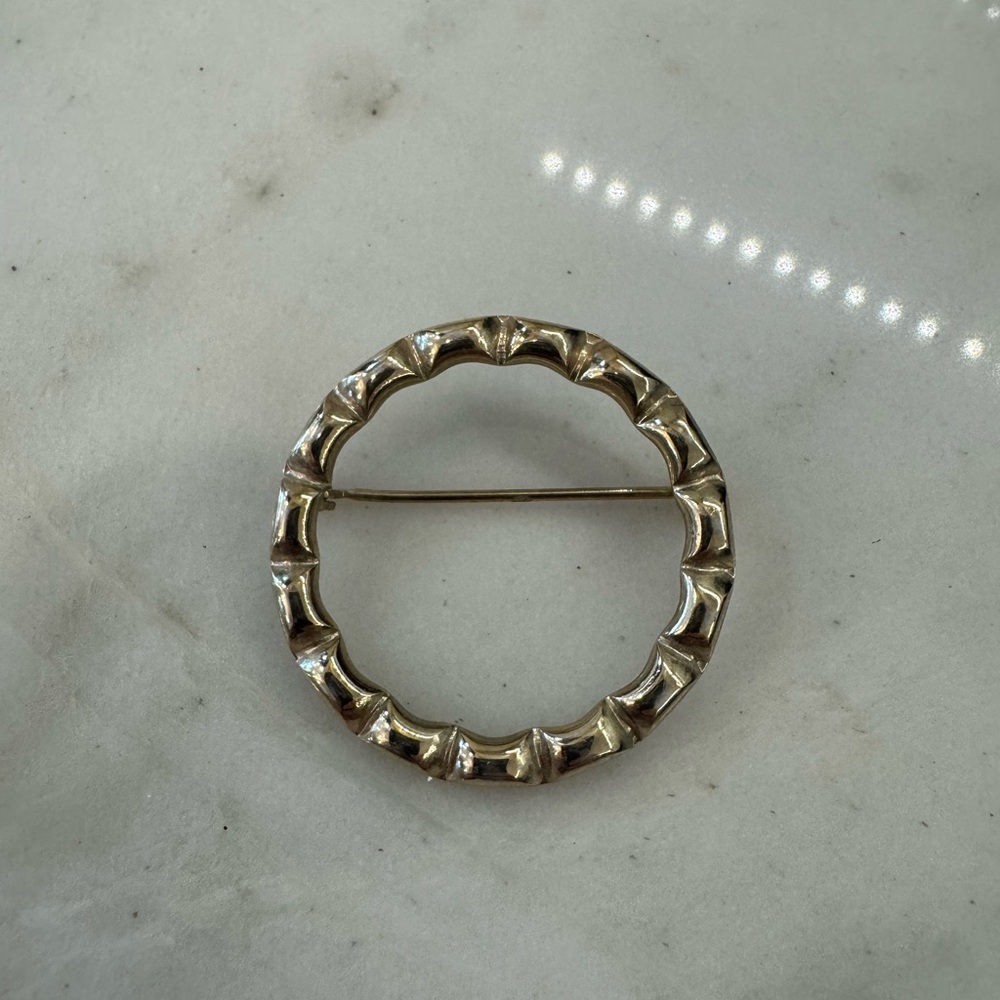 Gold Circular Brooch